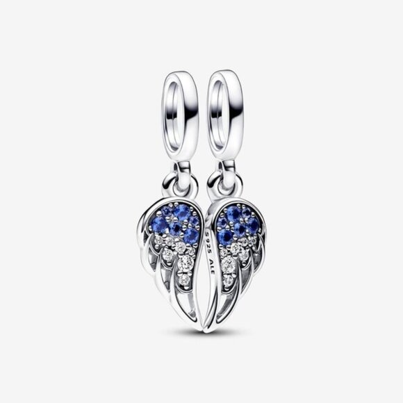 PANDORA Mod. SPARKLING SPLITABLE ANGEL WINGS DANGLE CHARM